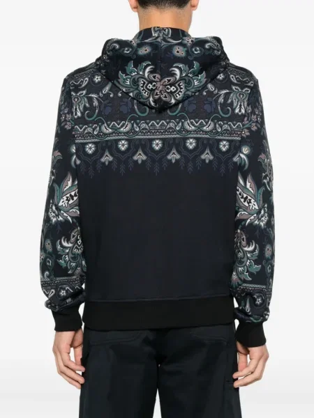 Hanorac cu glugă Etro cu imagine cu model paisley albastru