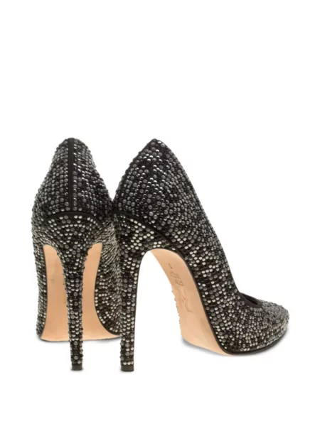 Pantofi cu toc Gina de cristal negru