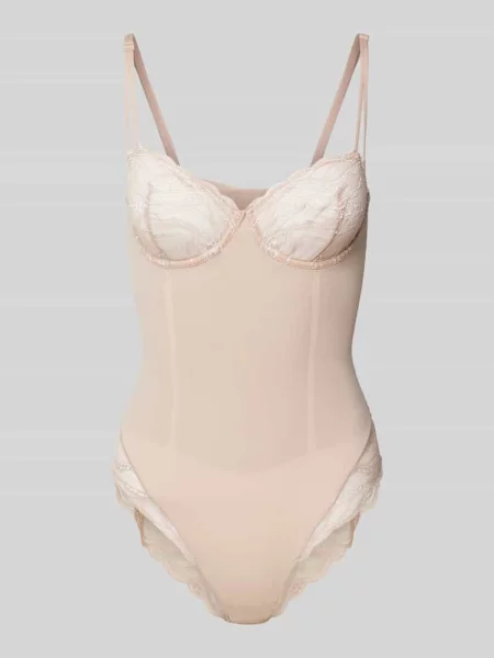 Body obszyte koronką Calvin Klein Underwear beżowy