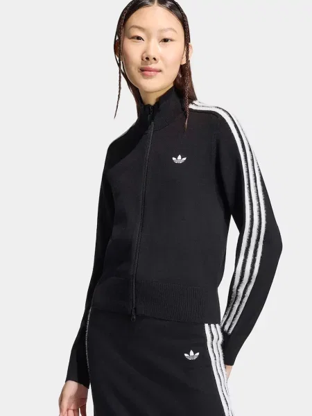 Adidas Originals dukserica na zakopčavanje za žene s viskozom Firebird crna