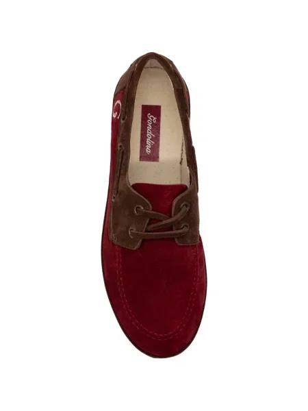 Pantofi loafer Gondolina din piele de căprioară roșu