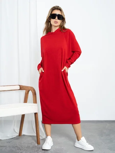 ISSA Plus Сукня міді Без підкладки червоний