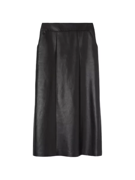 Fustă din piele Ermanno Scervino până la genunchi negru