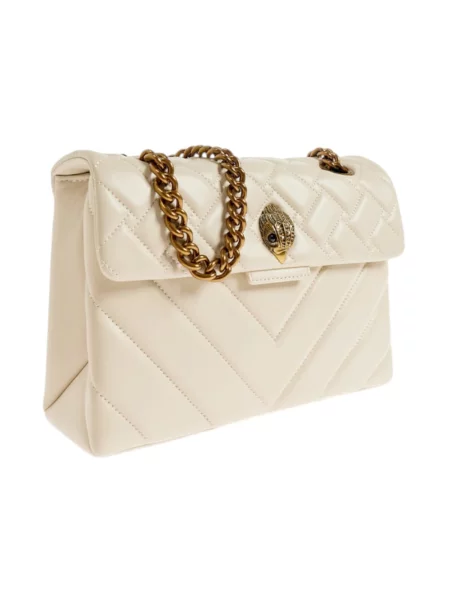 Kurt Geiger Torebki Kobieta Beżowy ONE SIZE Skóra Kensington Shoulder Bag biała