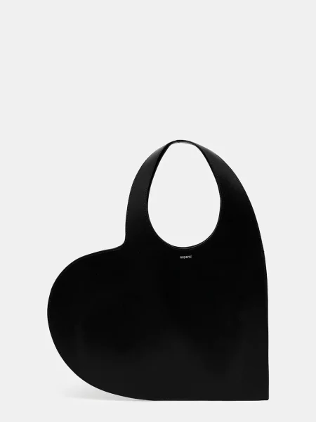 Torebka skórzana Coperni skórzana w serca czarna