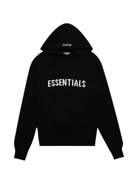 Hanorac cu glugă Fear Of God Essentials cu autograf negru
