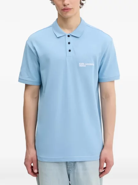 Tricou polo Karl Lagerfeld Jeans albastru