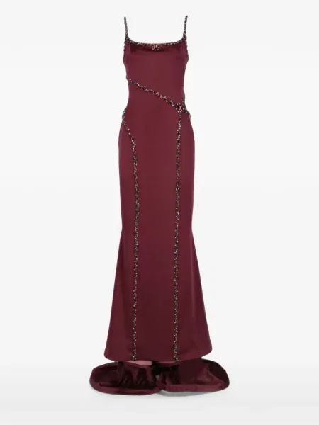 Rochie de seară Marco Gabrielli Atelier cu mărgele roșu