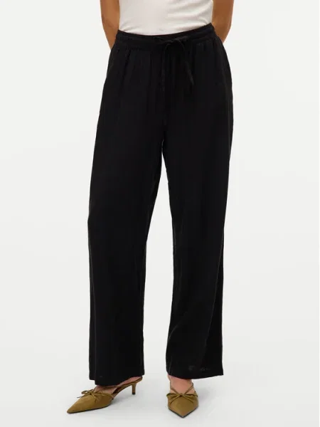 Vero Moda Pantaloni din Linn negru