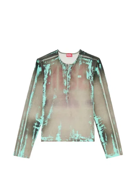 Tricou Diesel din piele gri