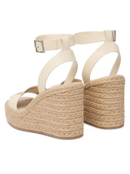Espadrilles Calvin Klein Wedge Espad 70 Embl Lth bézs