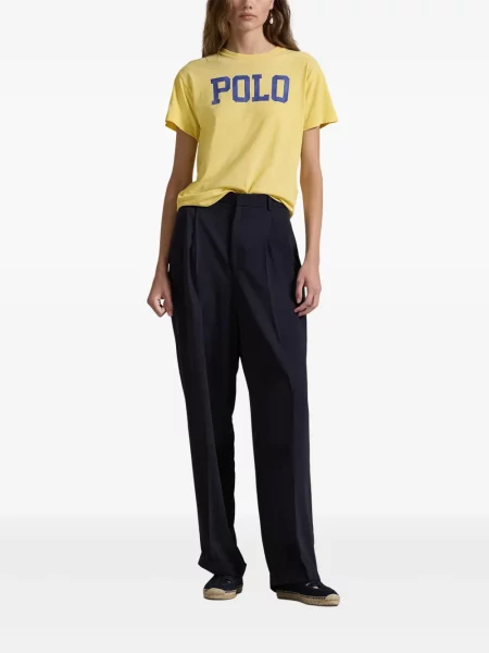 Polo Polo Ralph Lauren z twillu do kolan plisowane żółte