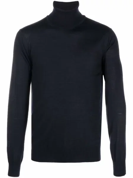 Dzianinowy sweter Emporio Armani niebieski