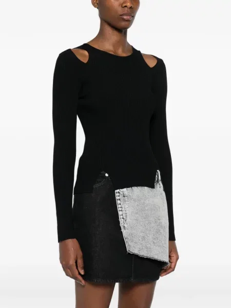 Top Roberto Collina cu nervuri negru