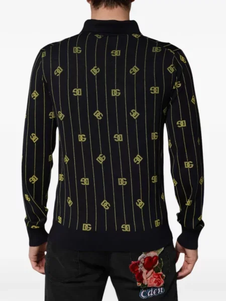 Gulerat tricou polo Dolce & Gabbana negru