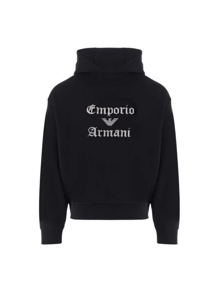Bluza z kapturem Emporio Armani z kapturem z logo czarna