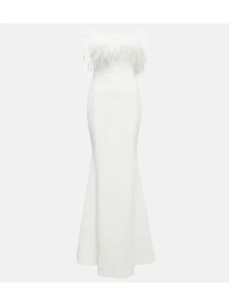 Rochie Rebecca Vallance cu pene alb