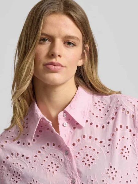 Bluzka koszulowa o kroju regular fit z czystej bawełny model VALAIS' Only różowa