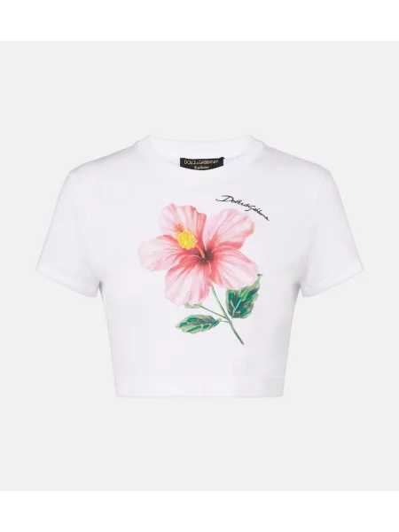 Decupat top Dolce&gabbana cu model floral alb
