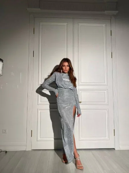 Сукня максі Milirud срібний