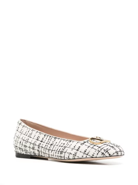 Balerini Valentino Garavani din tweed alb