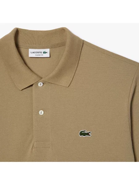 Lacoste Koszulka Polo Oryginał Petit Piqué beżowa