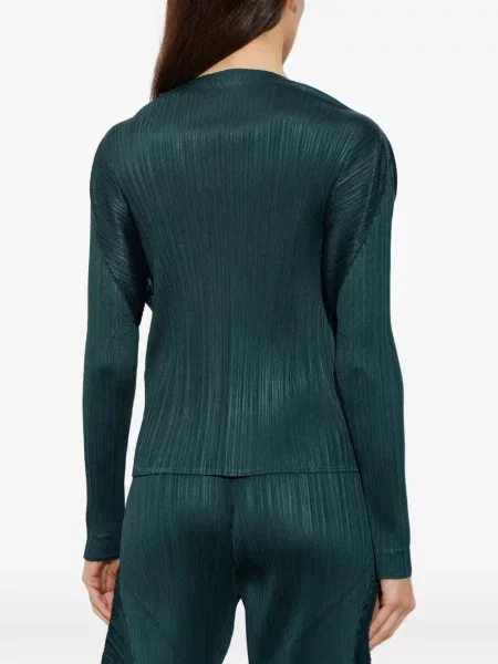 Dugo majica Pleats Please Issey Miyake zelena