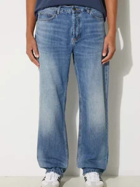Jeansy straight leg Carhartt Wip niebieskie