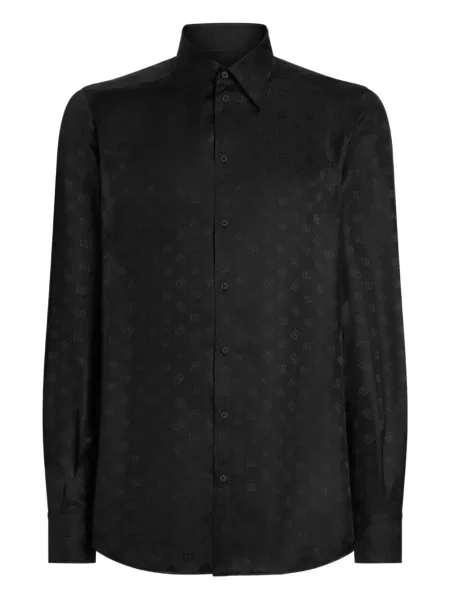 Cămașă Dolce & Gabbana de mătase negru
