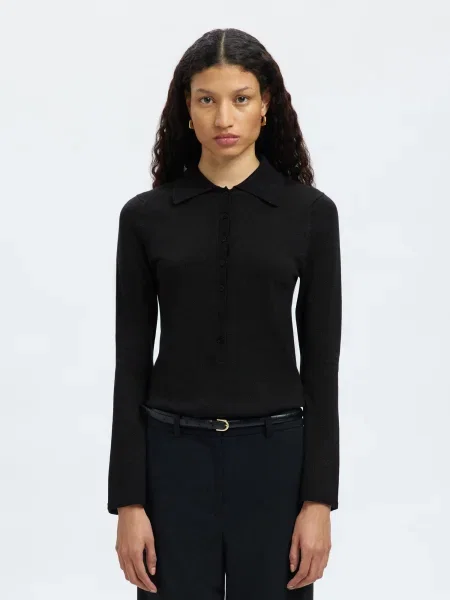 SELECTED Pulover SLFLURA amestecat negru