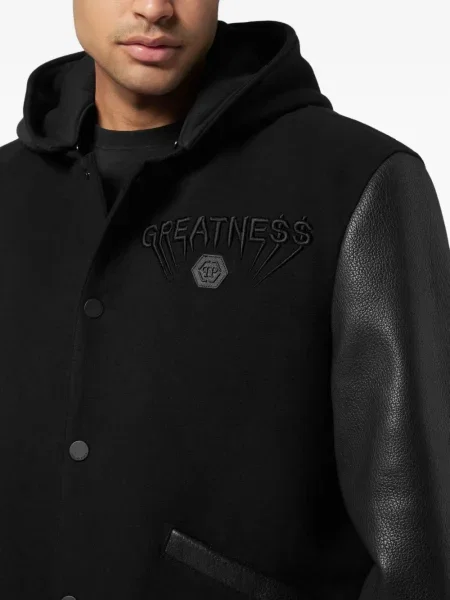 Geanta de piele Philipp Plein cu glugă negru