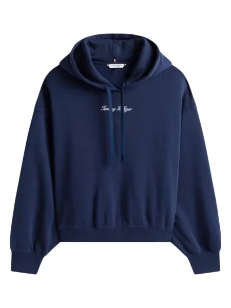 Bluza z kapturem Tommy Hilfiger z kapturem niebieska