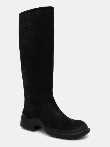 Ботуши от набук Jeffrey Campbell FORTE с равна подметка черно