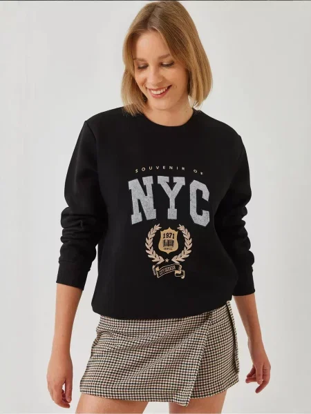 Bianco Lucci Sweater majica bež / žuta / siva melange crna