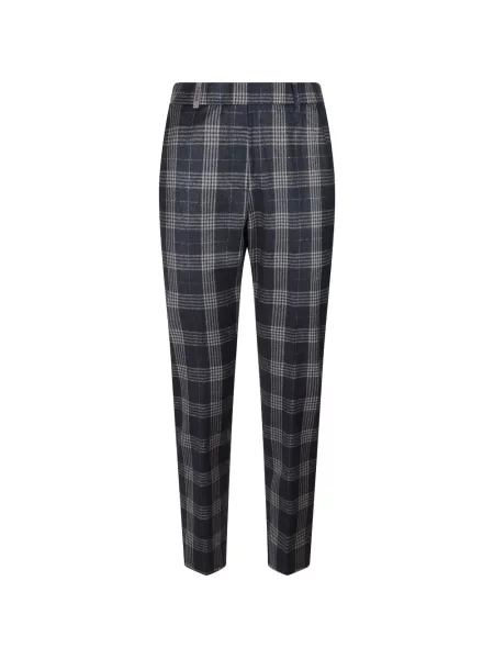 Pantaloni Peserico în carouri conici albastru