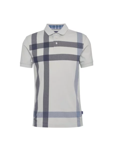 Koszulka polo Barbour w kratę beżowa