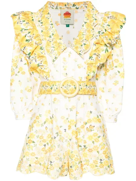 Salopetă Farm Rio cu model floral cu imagine galben