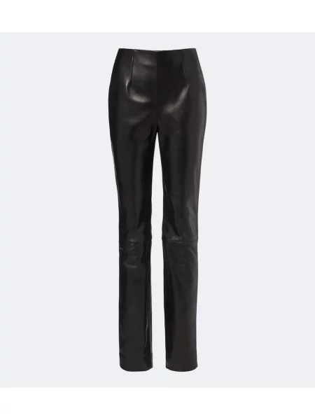 Pantaloni Khaite din piele negru