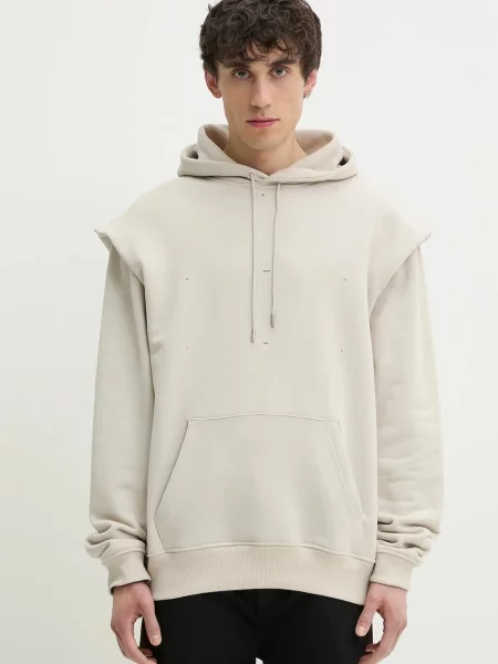 Mikina Heliot Emil s kapucí hladká béžová