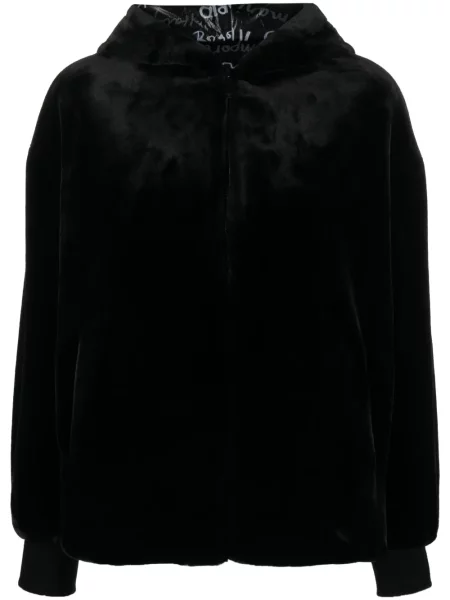 Geacă Emporio Armani cu glugă negru