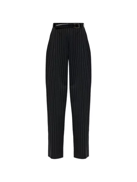 Pantaloni Dolce & Gabbana de lână cu dungi negru