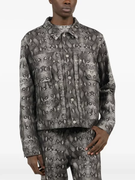 Geacă de blugi Roberto Cavalli cu imagine gri
