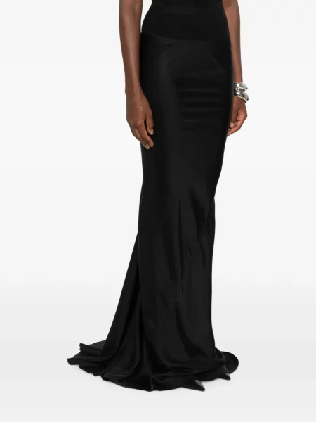 Fusta maxi Rick Owens din satin negru