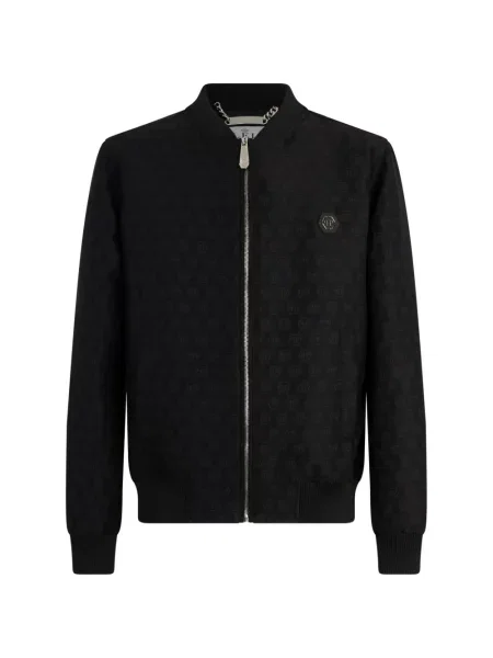 Geacă bomber Philipp Plein din jacard negru