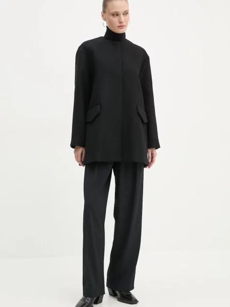 Вовняне пальто Theory перехідне чорний