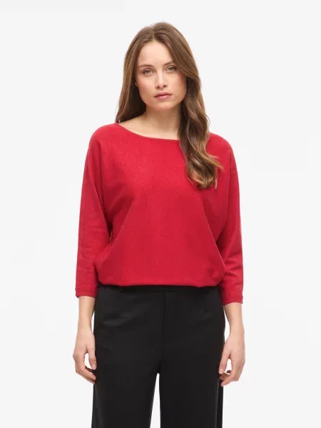 VILA Pulover VIMalu cranberry roșu