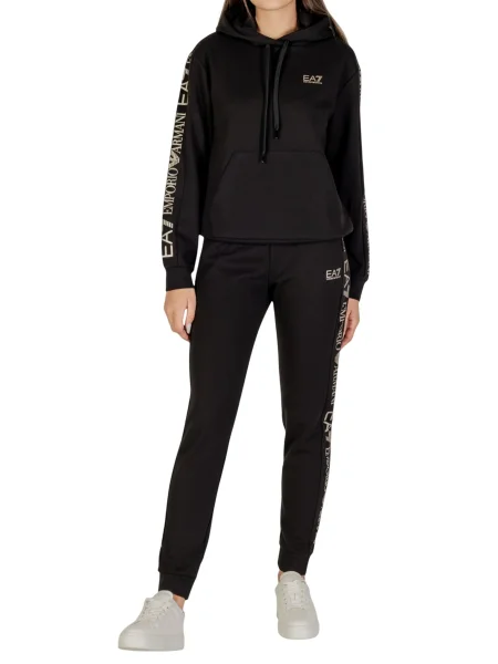 Komplet dresowy Ea7 z kapturem czarny