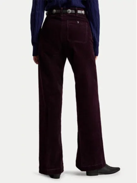 Polo Ralph Lauren Hlače iz tkanine Bordo rdeča Flare Fit vijolična