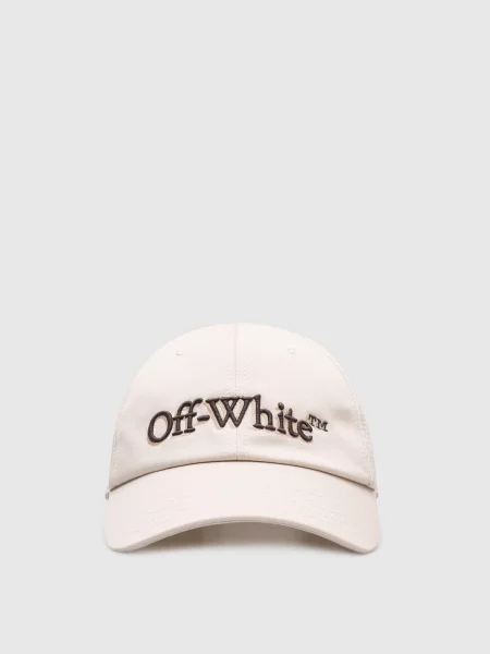 Кепка з вишивкою логотипа Off-white бежева