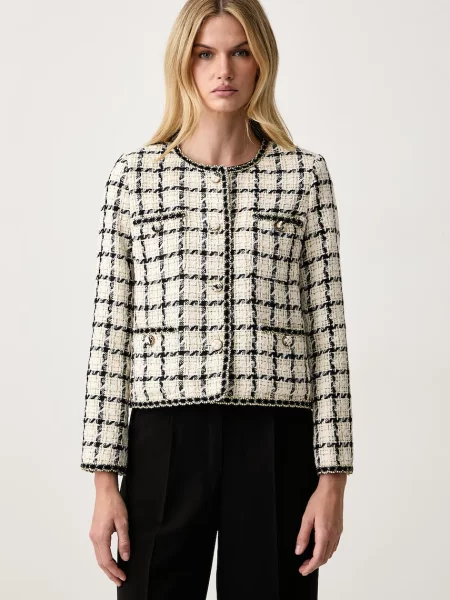 Twinset sacou cu un singur rând de pentru femei negru